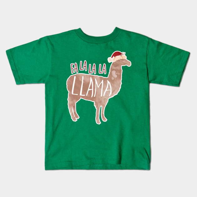 Fa la la la Llama - punny Christmas design Kids T-Shirt by HiTechMomDotCom